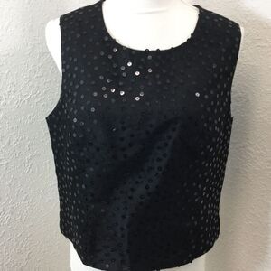 Dani Max Louis Snyder Tank Top size‎ 12  Black Sleeveless USA sequins Womens